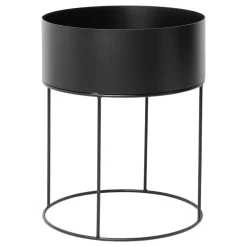 Support Ferm Living Plant Box rond, noir