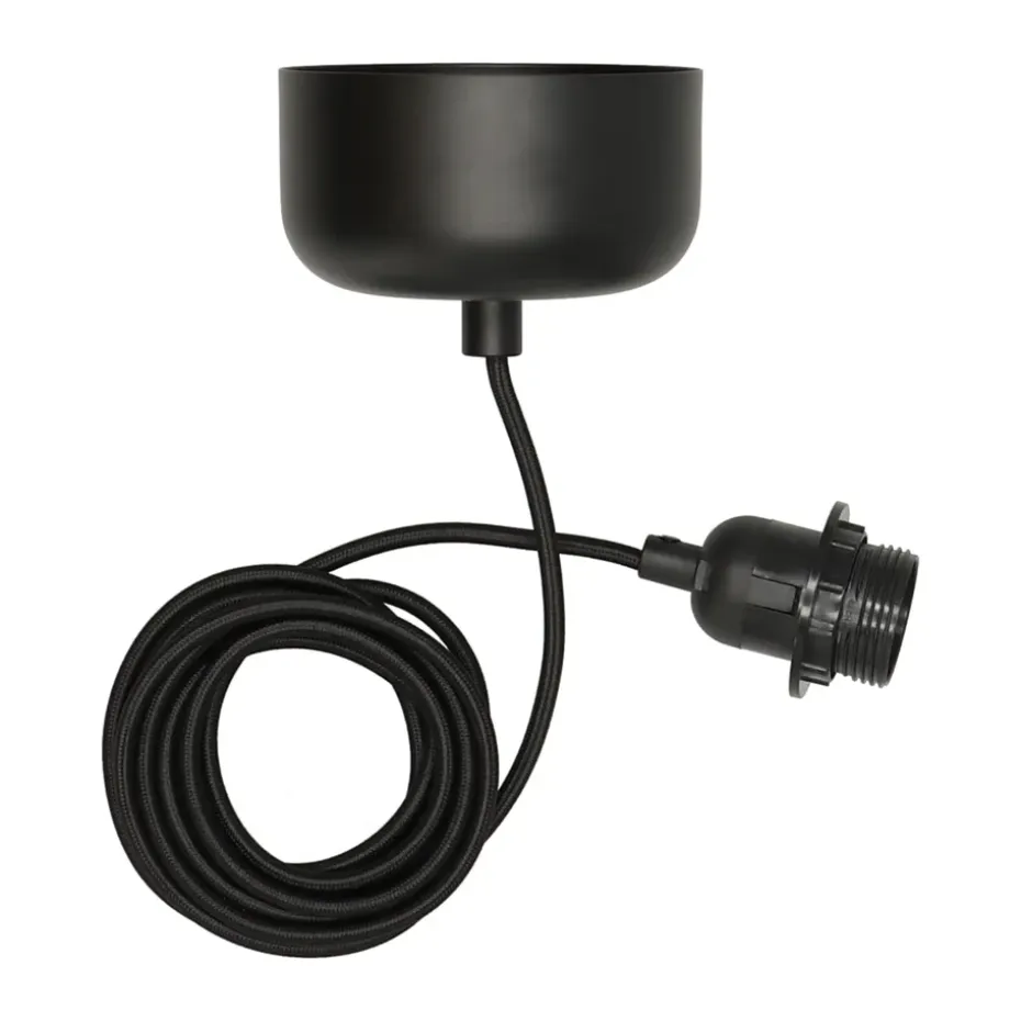 Suspension de plafond avec câble de 250 cm, Noir