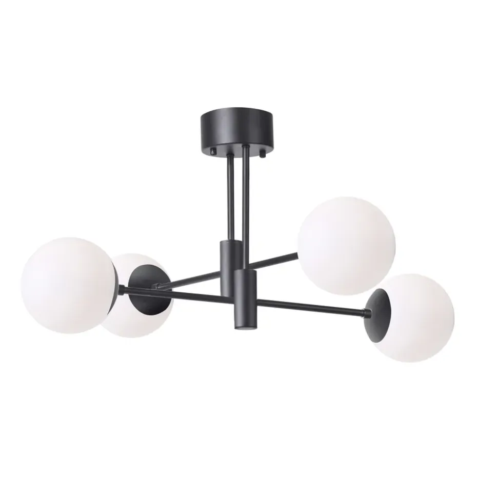 Suspension Solar noir 73 cm, Blanc givré