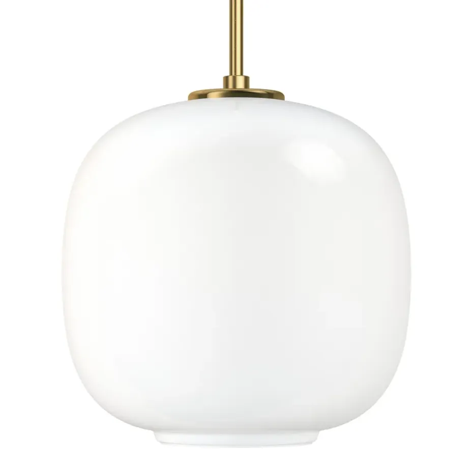 Suspension VL45 Radiohus Ø25cm, Brass-white opal glass