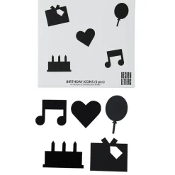 Symboles Design Letters Happy Birthday, Noir