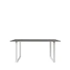 Table à manger 70/70 170x85 cm, Black linoleum-Plywood-White