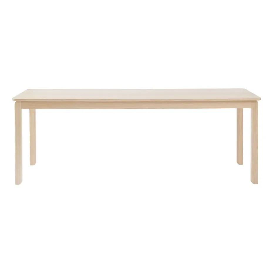 Table à manger Alfred 90x220 cm, Chêne pigmenté blanc