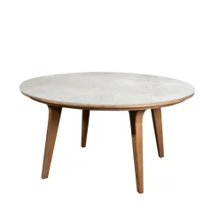 Table à manger Aspect ronde, Fossil grey-teak
