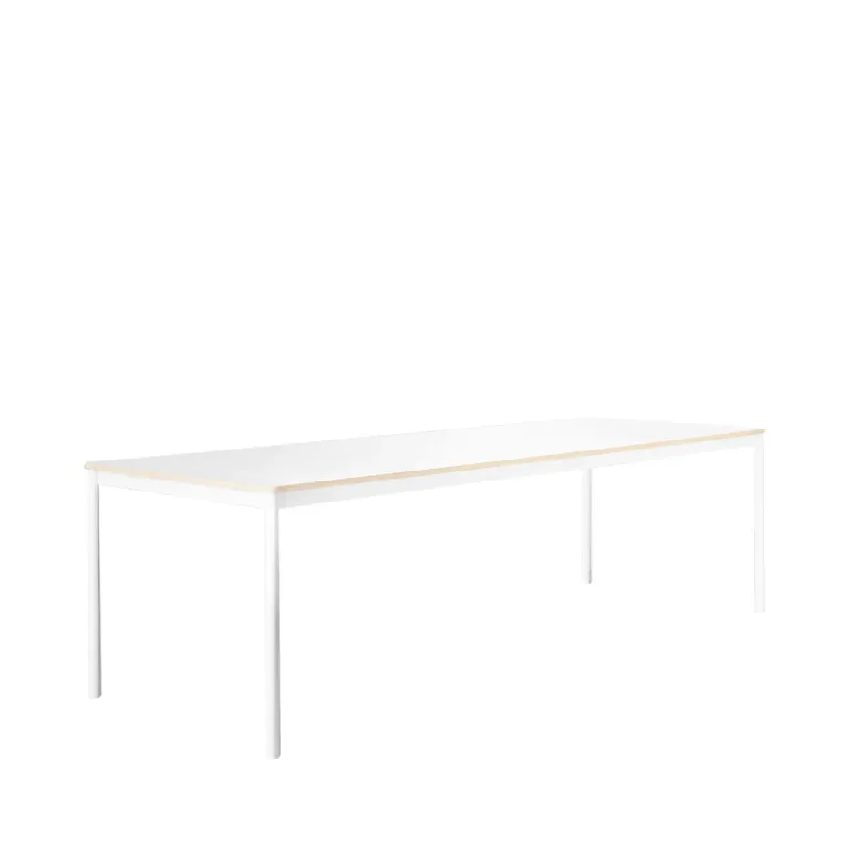 Table à manger Base, white, bord en contreplaqué, 250x90 cm