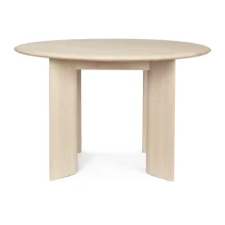 Table à manger Bevel Ø117 cm, Hêtre blanchi à l'huile