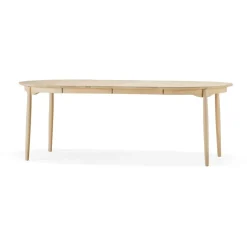 Table à manger Carl bouleau, Huilé naturel, 2 rallonges