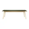 Table à manger C35C 95x220 cm, Linoléum olive – chêne naturel, vernis à base d’eau