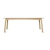 Table à manger Dino 200, blanc, structure en chêne, new