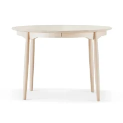 Table à manger divisible Carl Ø115 cm, Bouleau laqué mat clair