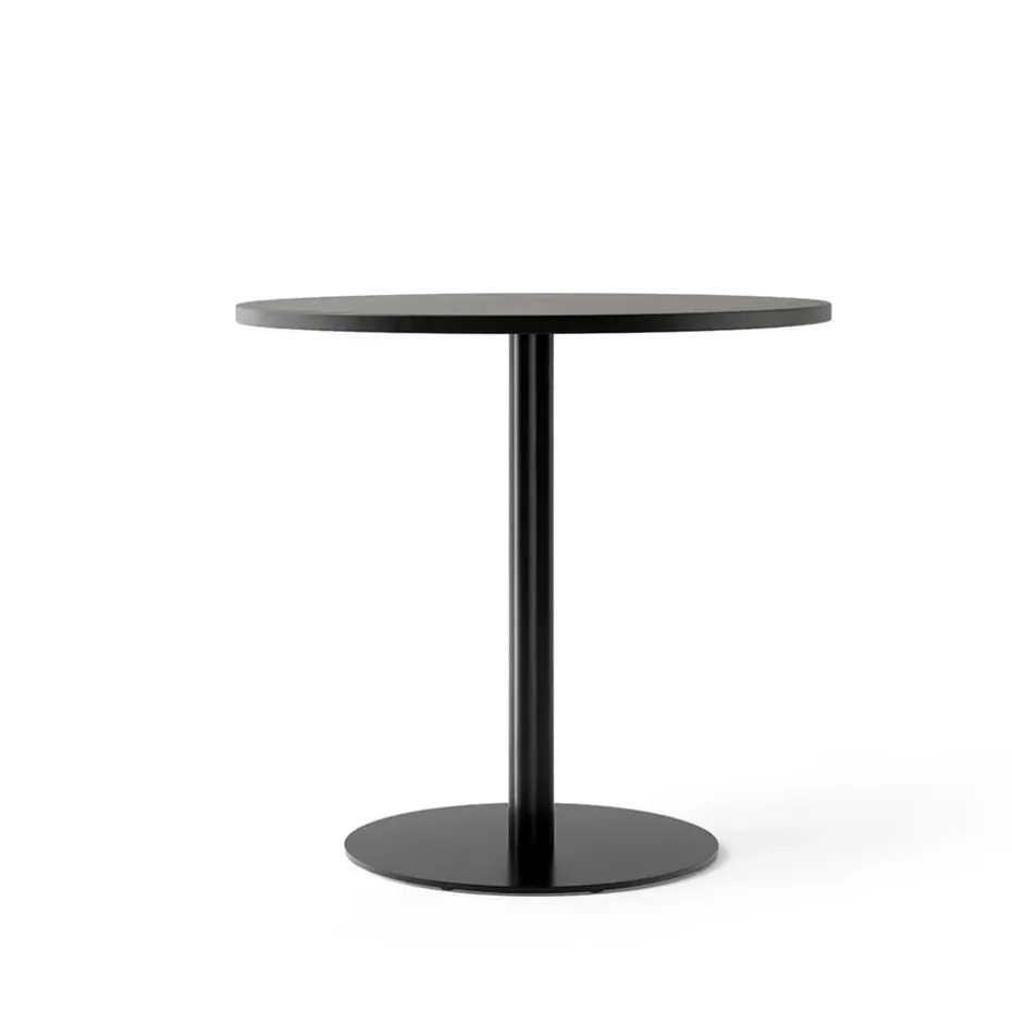 Table à manger Harbour Column, Oak black-structure noire, Ø80 cm