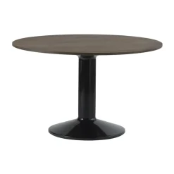 Table à pied central Midst, Dark oiled oak-black, Ø120 cm