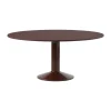Table à pied central Midst, Dark red linoleum-dark red, Ø160 cm