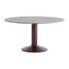 Table à pied central Midst, Marbre gris-dark red, Ø140 cm