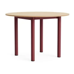 Table Annex Round, Laiton laqué Barn Red Aluminium, Ø110 cm