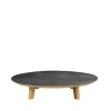 Table basse Aspect, Fossil black-teak, ceramic