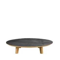 Table basse Aspect, Fossil black-teak, ceramic