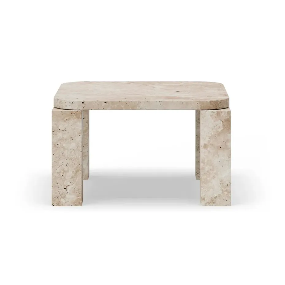Table basse Atlas 60x60 cm, Unfilled Travertine