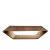 Table basse Brasilia, noyer laqué naturel, 120x120 cm
