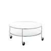 Table basse Chicago III, Stratifié blanc-chrome