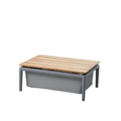Table basse Conic avec rangement, Light grey, teak