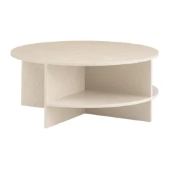 Table basse Halves, Taupe clair-terrazzo, Ø85 cm
