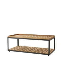 Table basse Level teak 62x122 cm, Lava grey