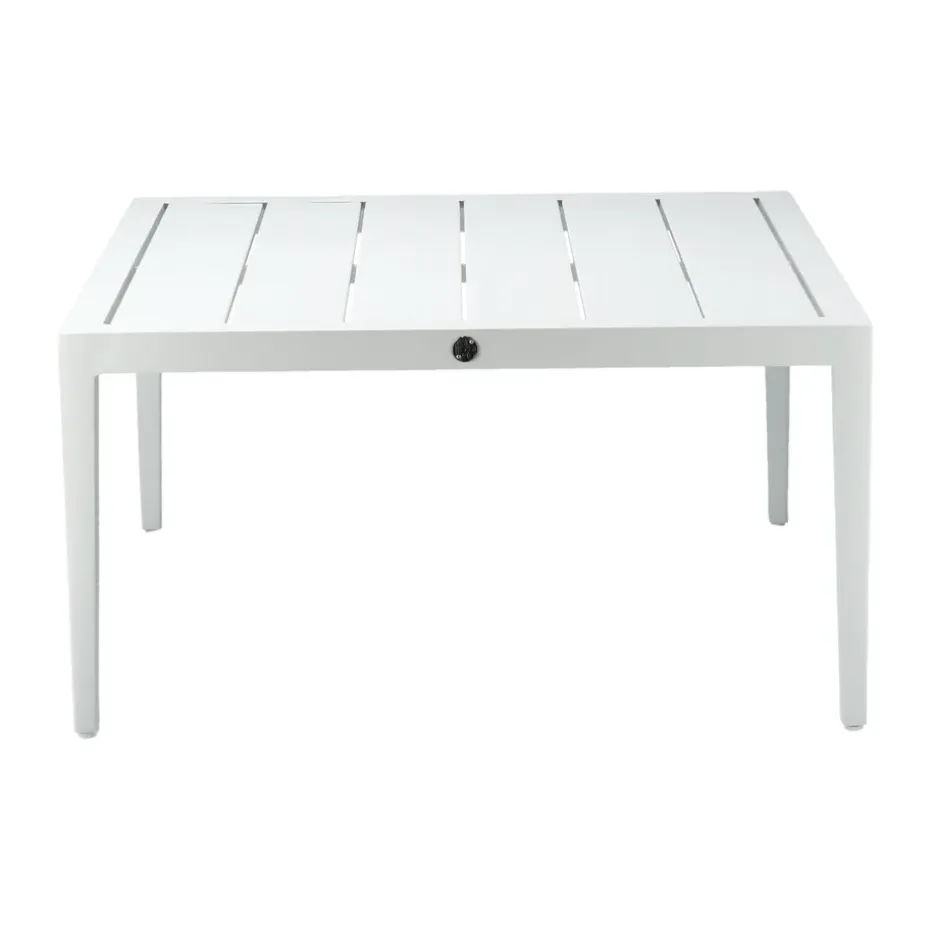 Table basse Santander 78x78x40 cm, Aluminium blanc