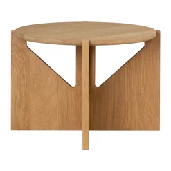 Table basse Simple Ø52 cm, Chêne laqué chaud