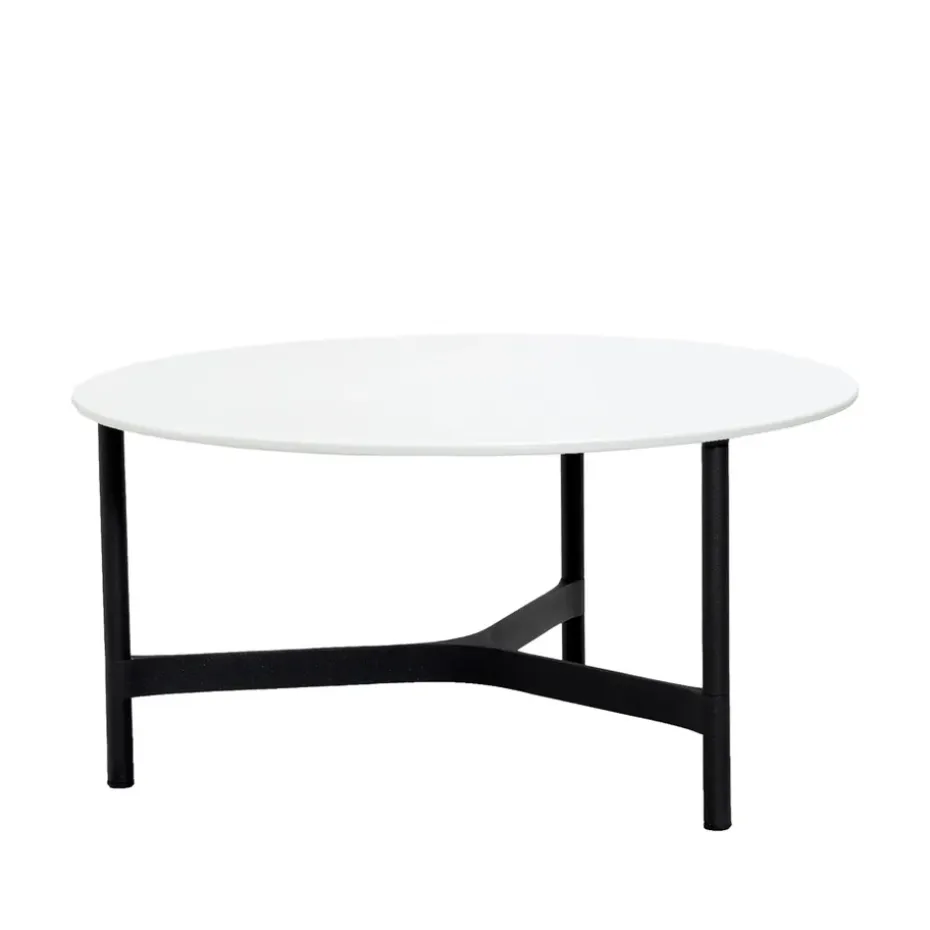 Table basse Twist large Ø90 cm, White-lava grey