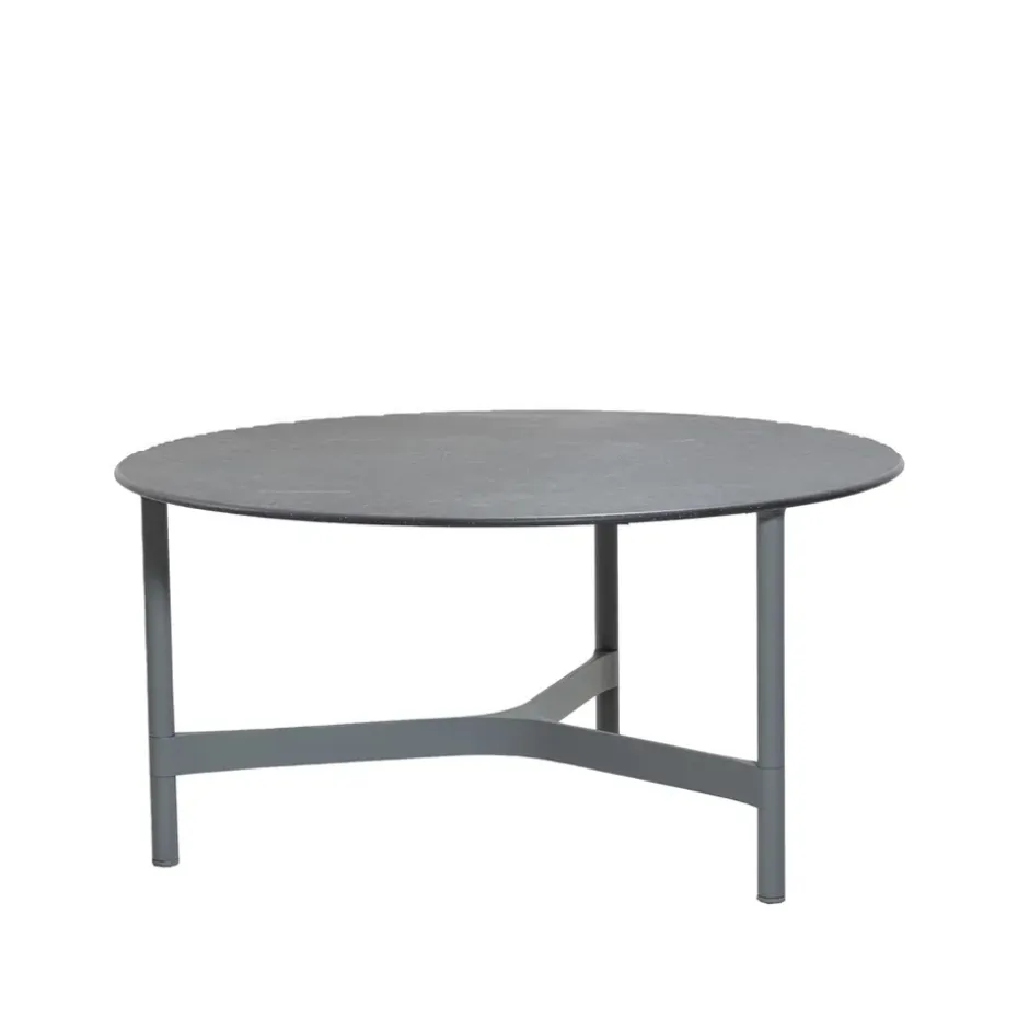 Table basse Twist large Ø90 cm, Fossil black-light grey