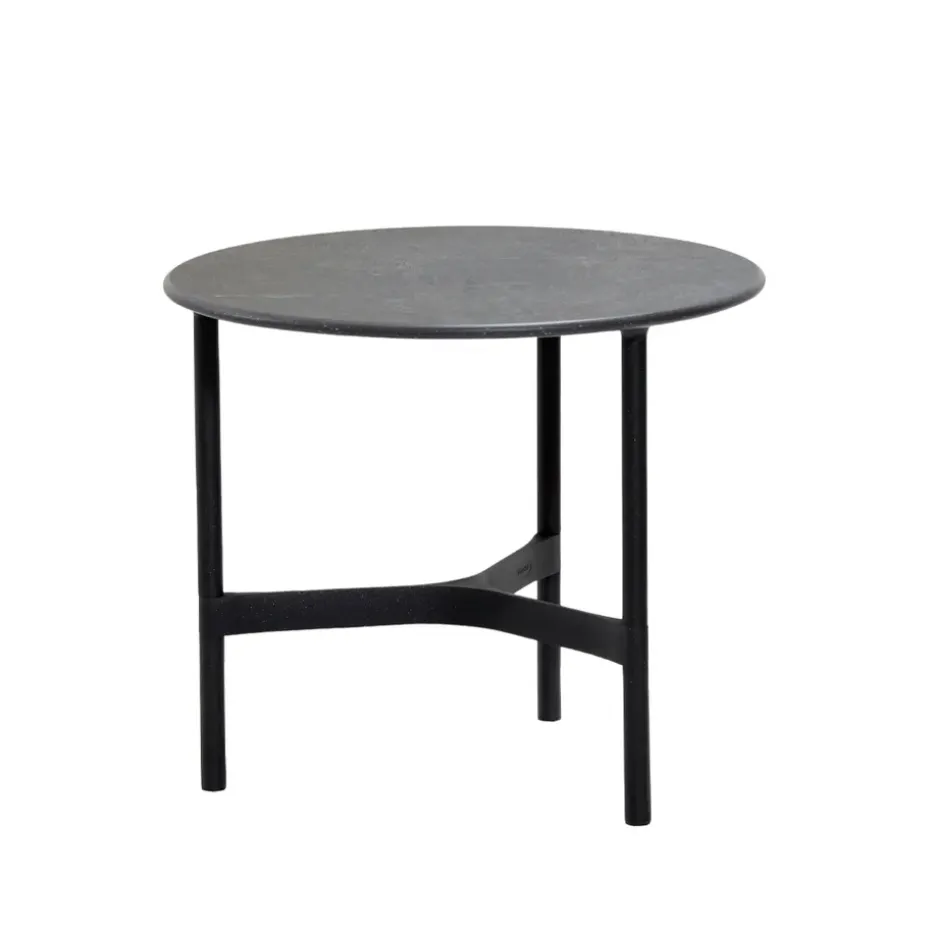 Table basse Twist small Ø45 cm, Fossil black-lava grey