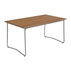 Table Bovik, Structure en teck et acier galvanisé, 150x92 cm