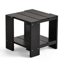 Table Crate Side Table 49,5x49,5x45 cm pin laqué, Black