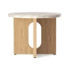 Table d’appoint Androgyne Ø50 cm base en chêne, Plateau de table Kunis Breccia