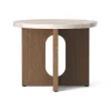 Table d’appoint Androgyne Ø50 cm chêne teinté foncé, Plateau de table Kunis Breccia