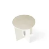 Table d'appoint Androgyne, marble ivory, ø 42 cm, structure en acier ivoire