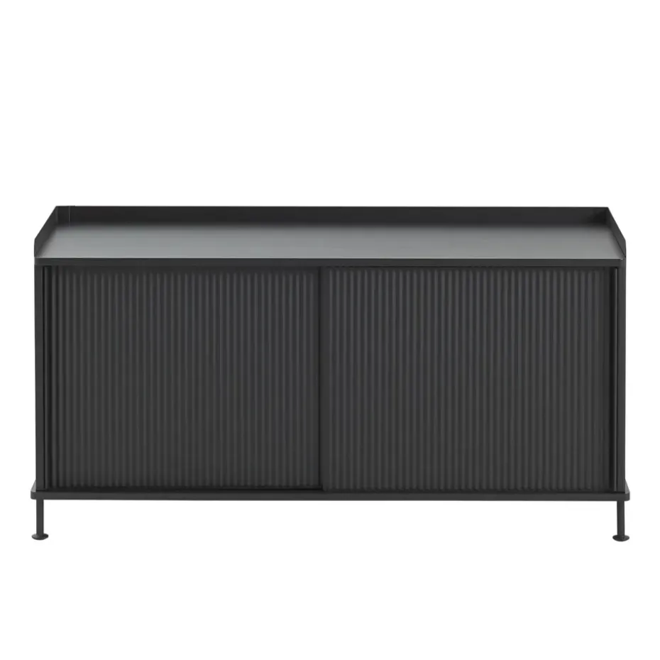 Table d'appoint Enfold, basse 125x45x63 cm, noir, noir
