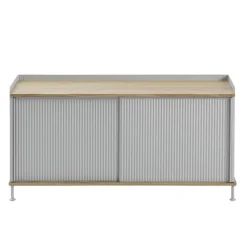 Table d'appoint Enfold, basse 125x45x63 cm, chêne, gris