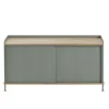 Table d'appoint Enfold, basse 125x45x63 cm, chêne, vert