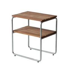 Table d'appoint Grythyttan, Teck-structure en acier avec galvanisation à chaud