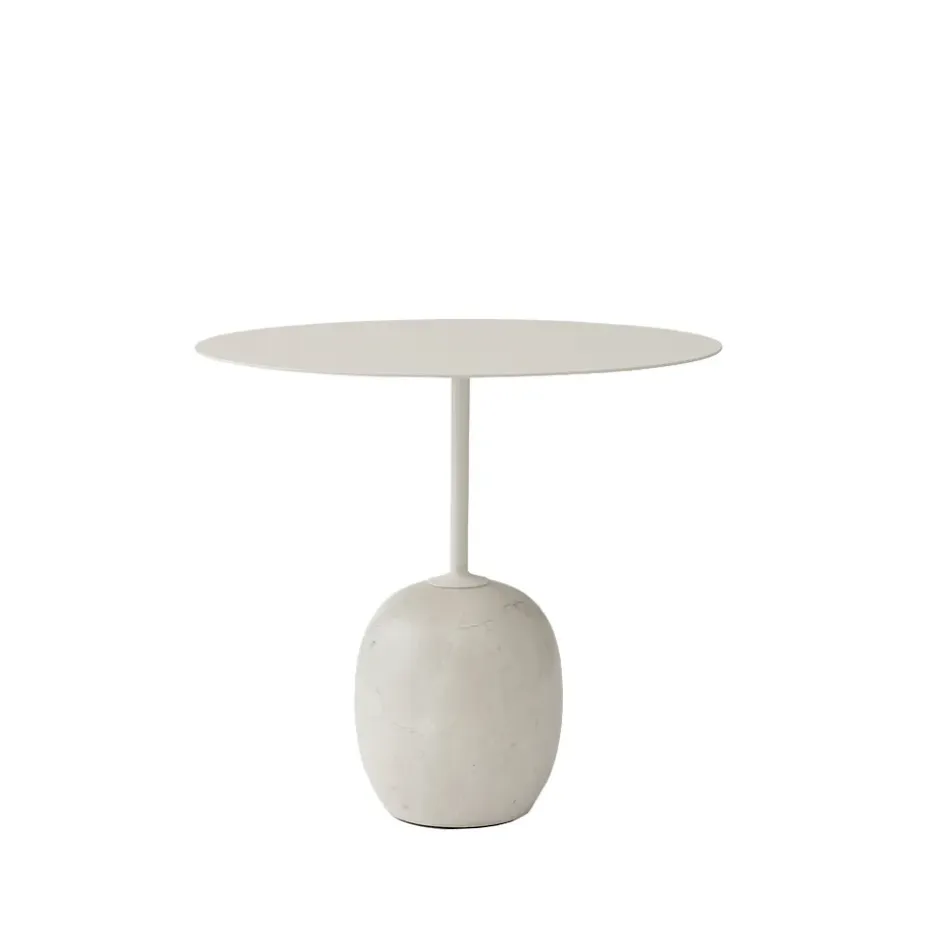 Table d'appoint Lato LN9, blanc, marbre crema diva