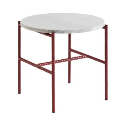 Table d'appoint Rebar Ø45 cm, Grey marble-barn red