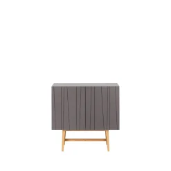 Table d'appoint Vass 60 90, Storm grey, chêne blanc p2 support