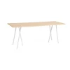Table de bar Loop Stand incl. support 92,5x250 cm, White-clear lacq. oak