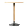 Table de bar Rod 70x70 cm, Chêne laqué mat pigment blanc