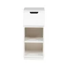 Table de chevet Aoko 72 cm 1 tiroir, Blanc laqué