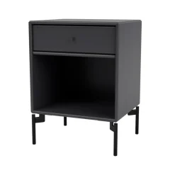 Table de chevet Dream, anthracite 04, pieds noirs laqués
