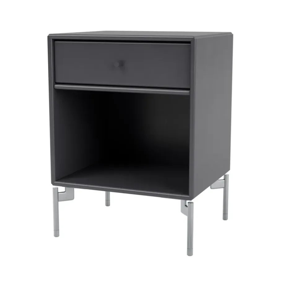 Table de chevet Dream, coal 36, pieds chromés