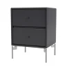 Table de chevet Drift, anthracite 04, pieds chromés cm
